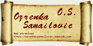 Ozrenka Samailović vizit kartica